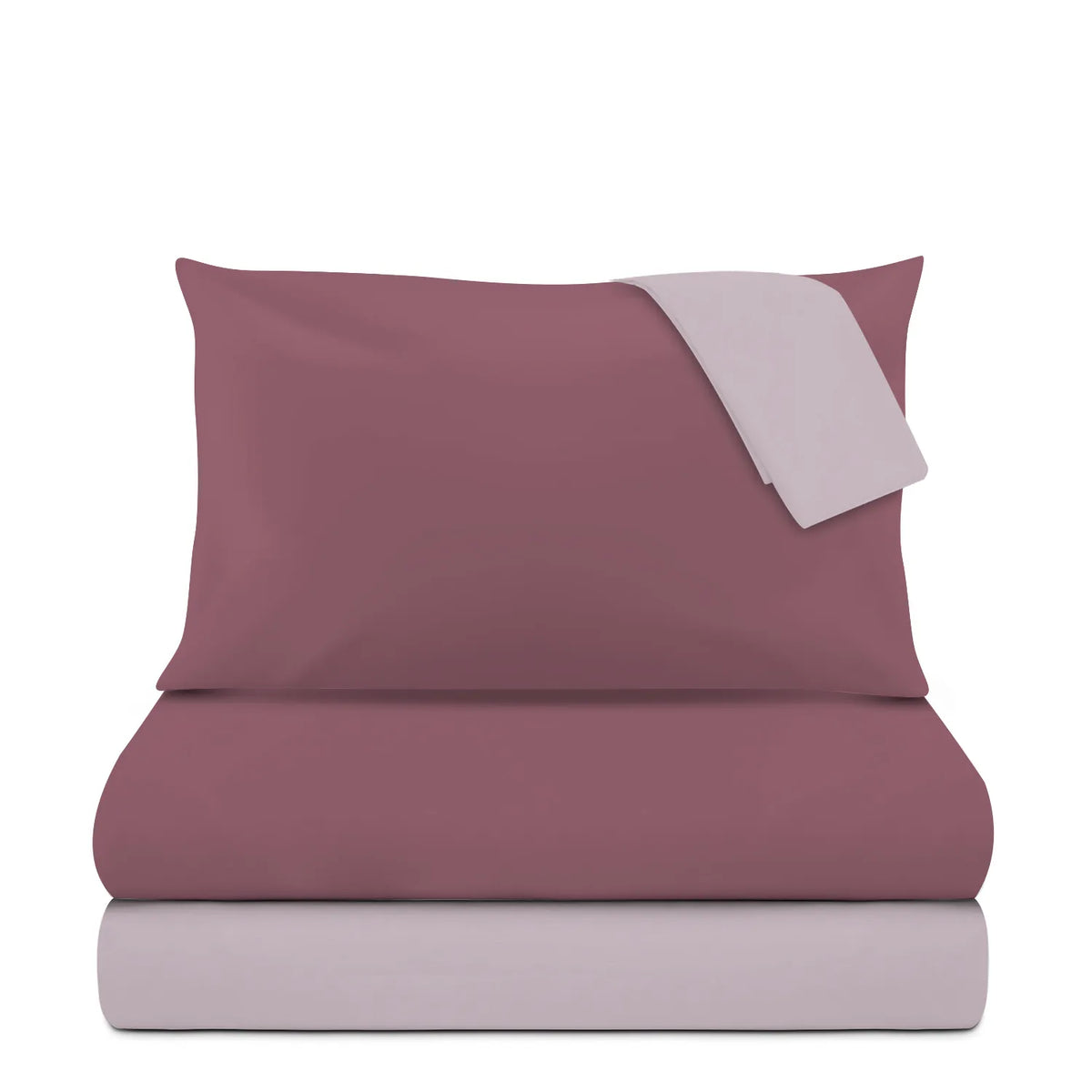 Kasanova Completo Letto Matrimoniale Manopesca Burgundy Bicolore 4 Pezzi