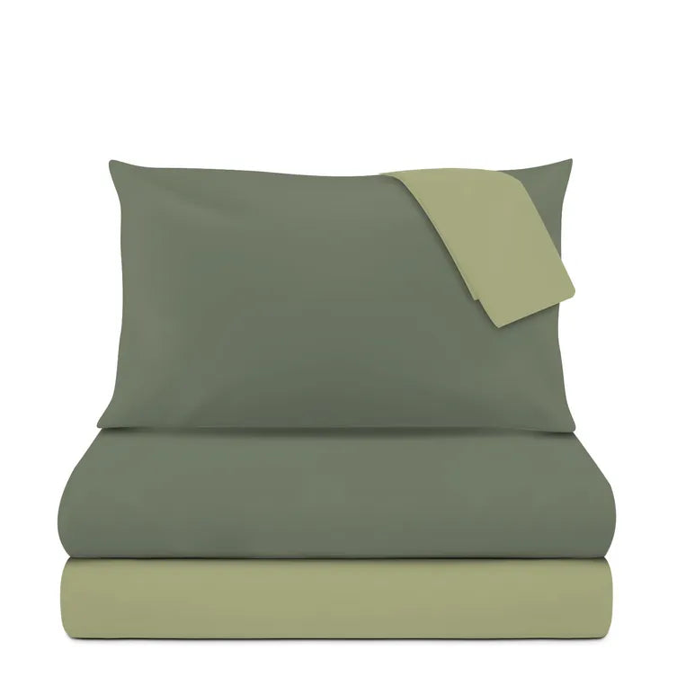 Kasanova Completo Letto Matrimoniale Manopesca Verde Bicolore