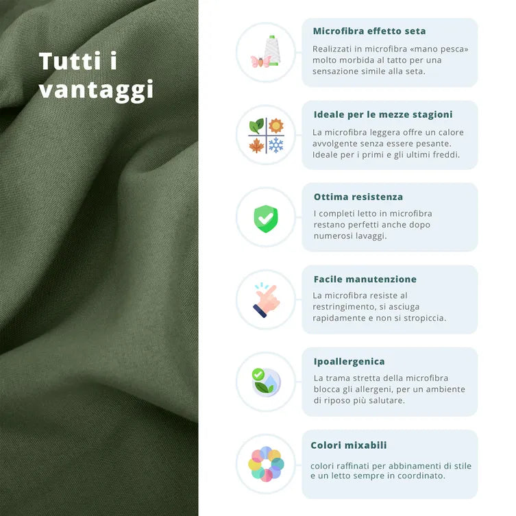 Kasanova Completo Letto Matrimoniale Manopesca Verde Bicolore
