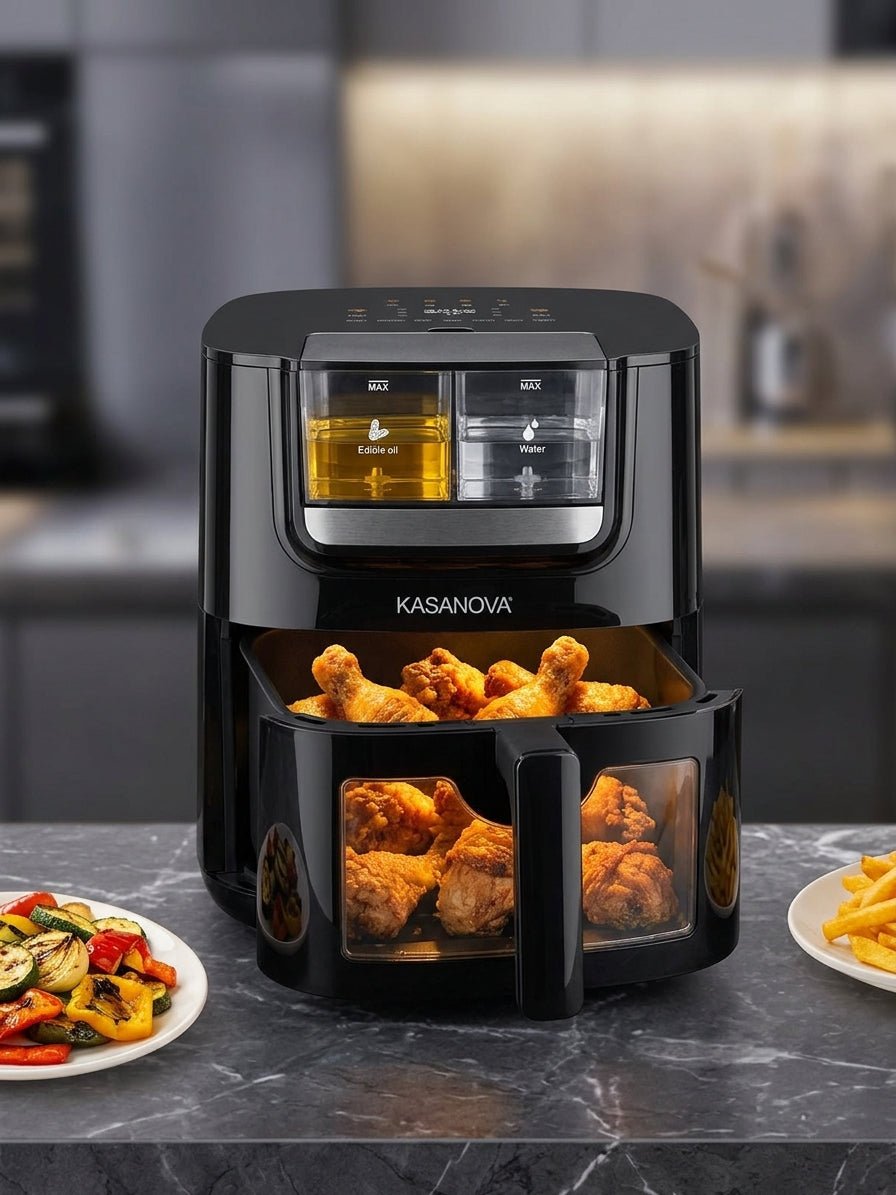 Friggitrice ad aria digitale 7 litri con vano olio e acqua Kasanova