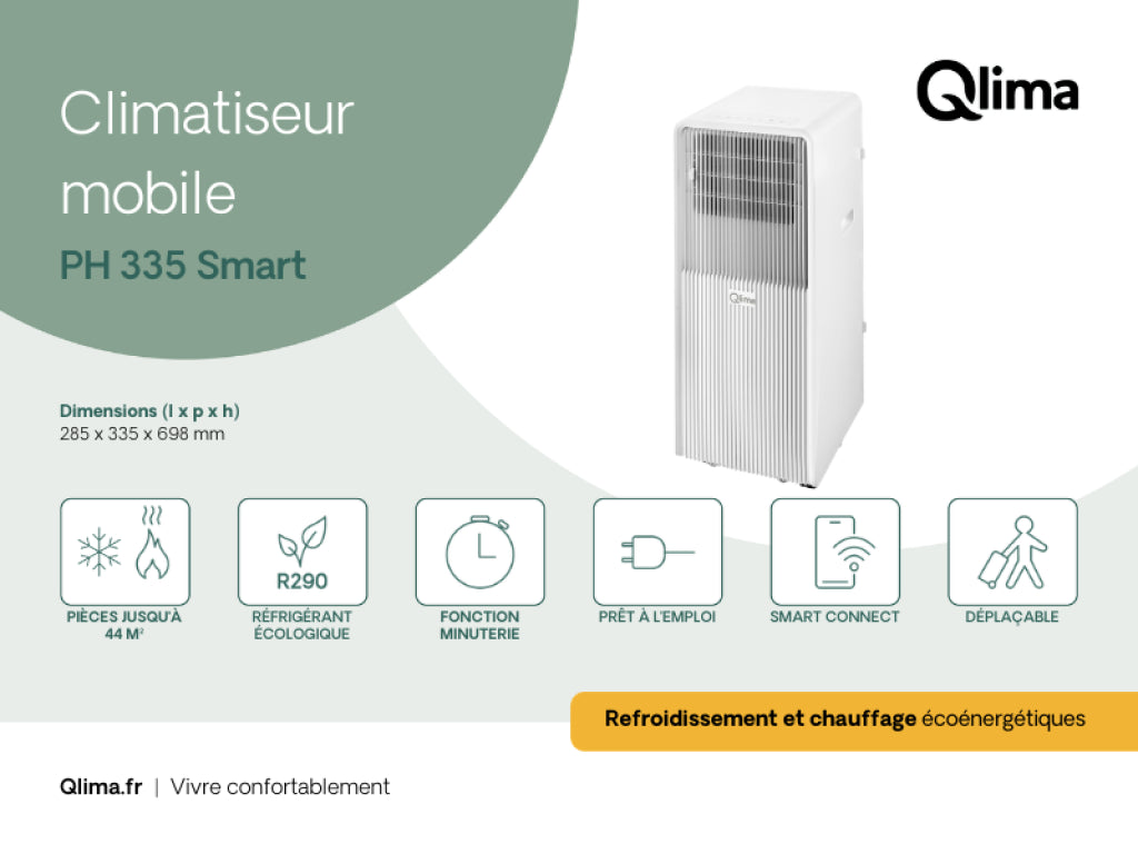 Condizionatore e climatizzatore portatile caldo freddo Qlima PH 335 SMART