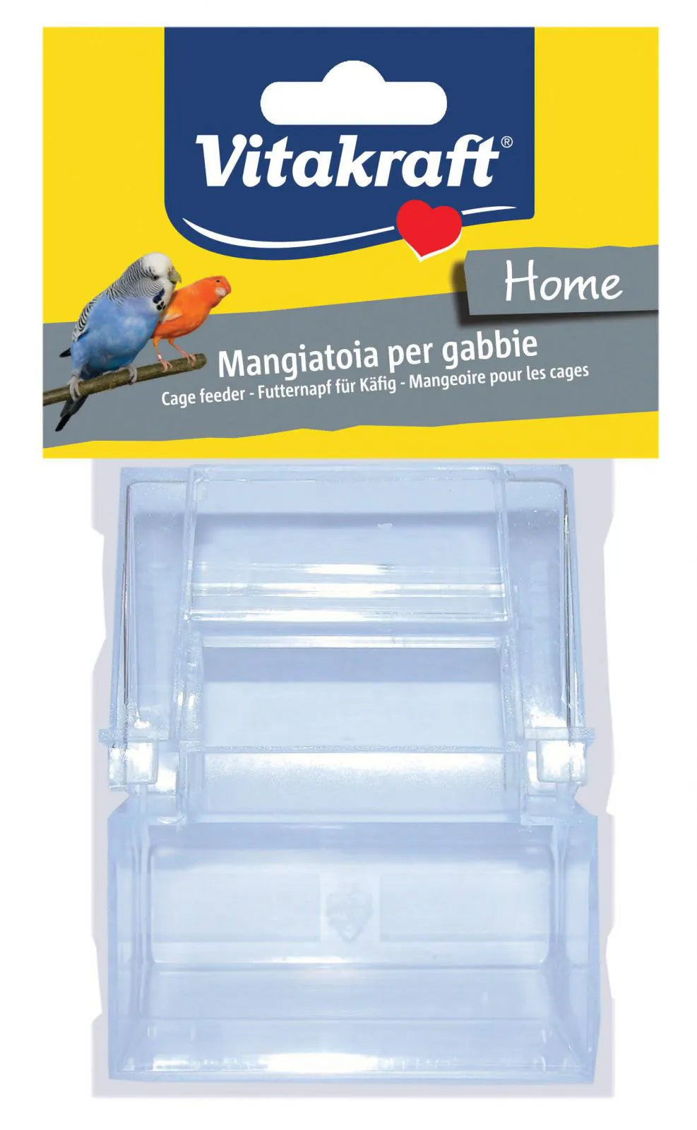 Dispenser mangime automatico per gabbie uccelli igienico