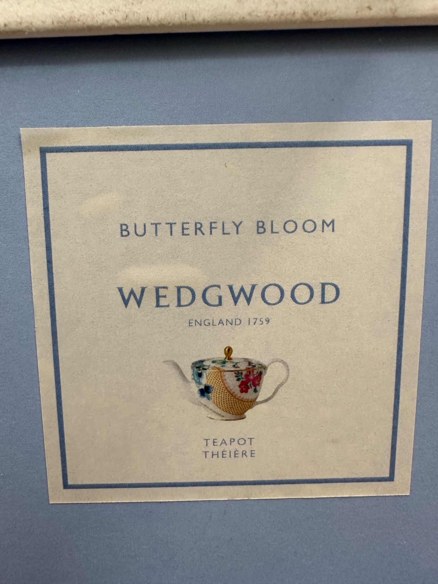 Set Tea Vintage Teiera Butterfly da collezione Porcellana Wedgwood