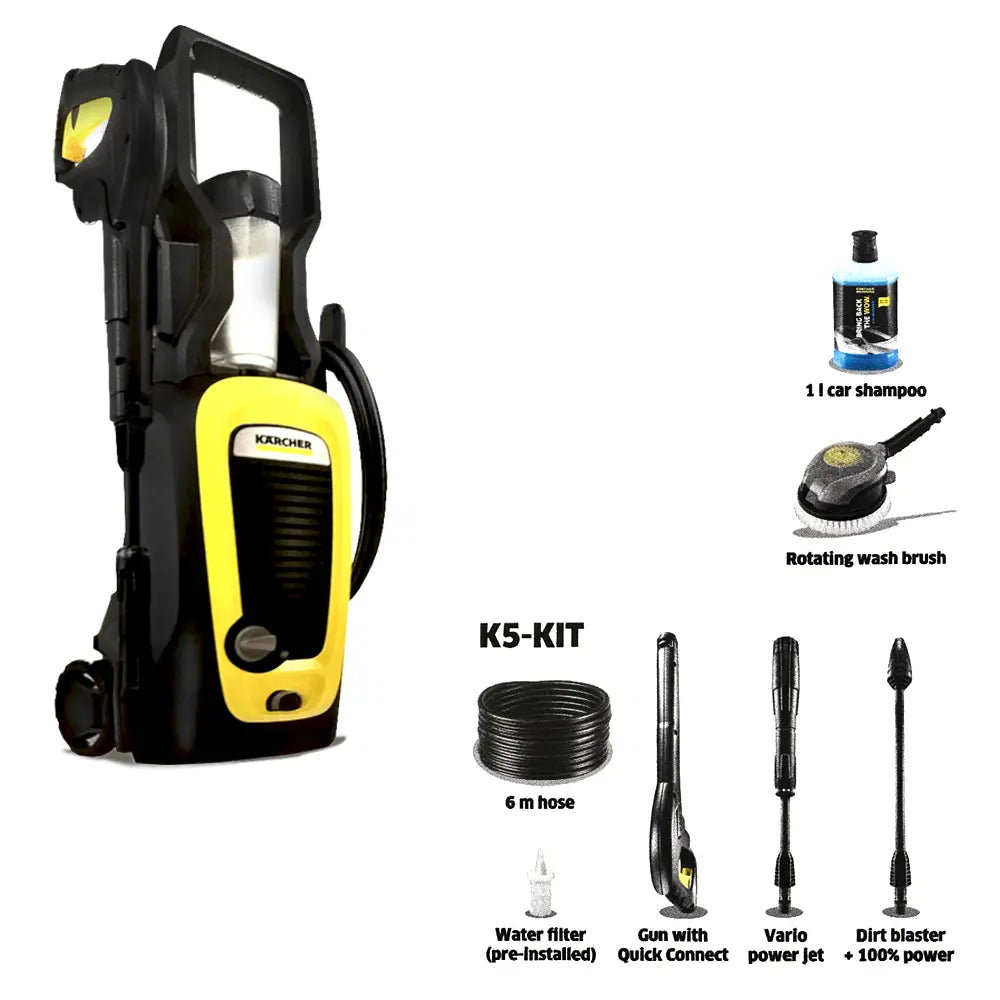 Idropulitrice Karcher K5 U.E. Car 1800W 140 Bar con kit lavaggio auto e lancia Vario Power