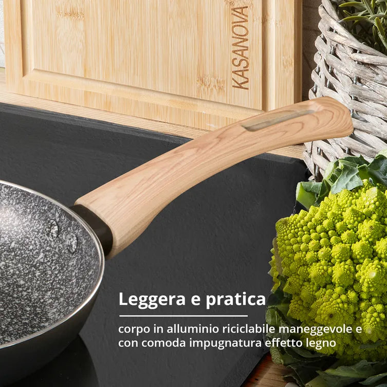 Padella Antiaderente BLACK STONE Diametro 18 cm Rivestimento a Effetto Pietra, Monoporzione | Kasanova