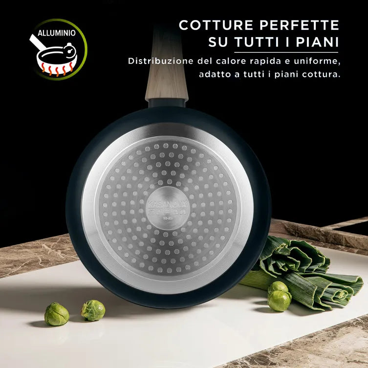 Padella Antiaderente BLACK STONE Diametro 18 cm Rivestimento a Effetto Pietra, Monoporzione | Kasanova