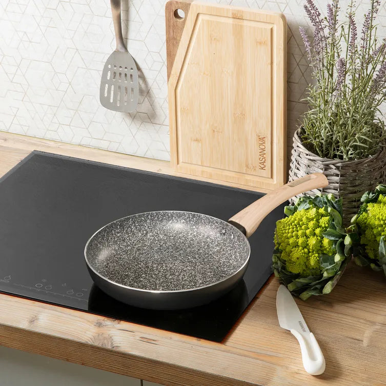 Padella Antiaderente BLACK STONE Diametro 20 cm Rivestimento Effetto Pietra, Ideale per Induzione | Kasanova
