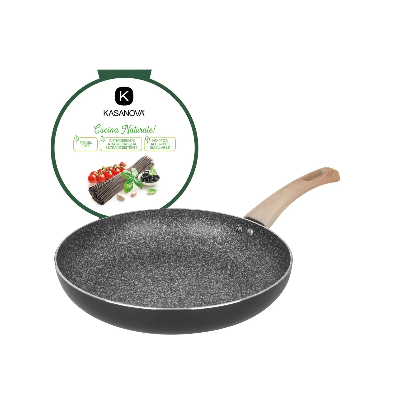 Padella Antiaderente BLACK STONE Diametro 28 cm con Rivestimento Effetto Pietra | Kasanova