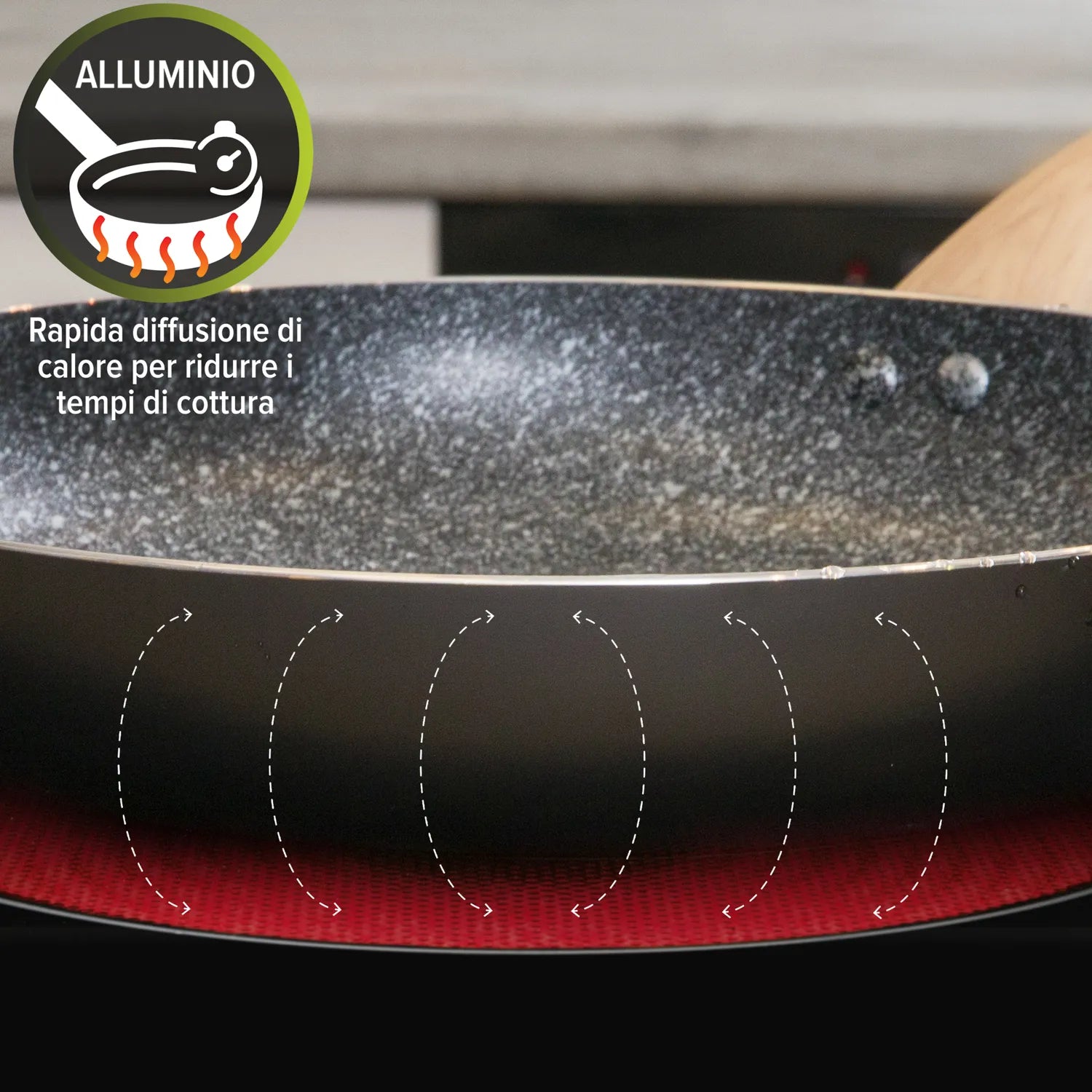 Padella Antiaderente BLACK STONE Diametro 32 cm con Rivestimento a Effetto Pietra, Idee Regalo | Kasanova