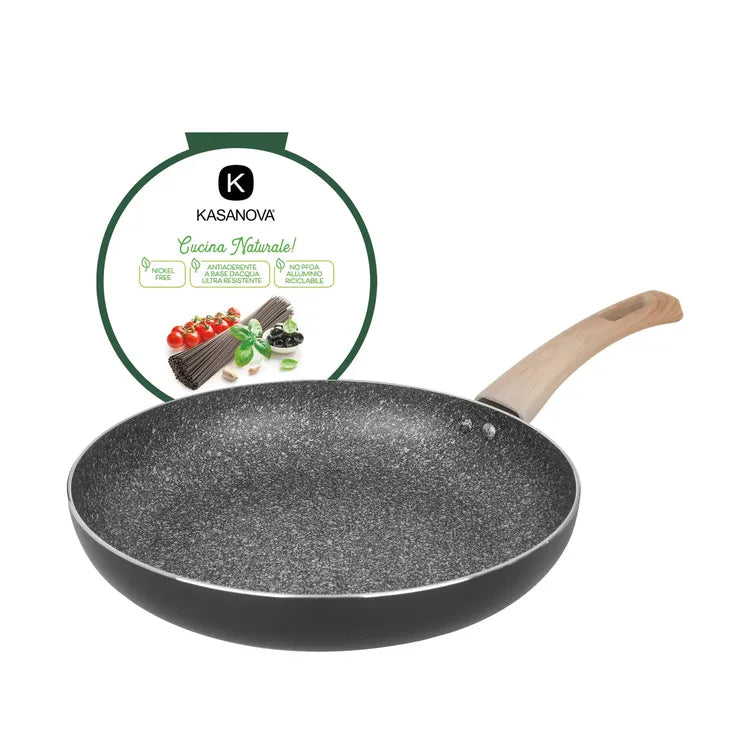 Padella Antiaderente BLACK STONE Diametro 30 cm Rivestimento Effetto Pietra, Adatta Induzione | Kasanova