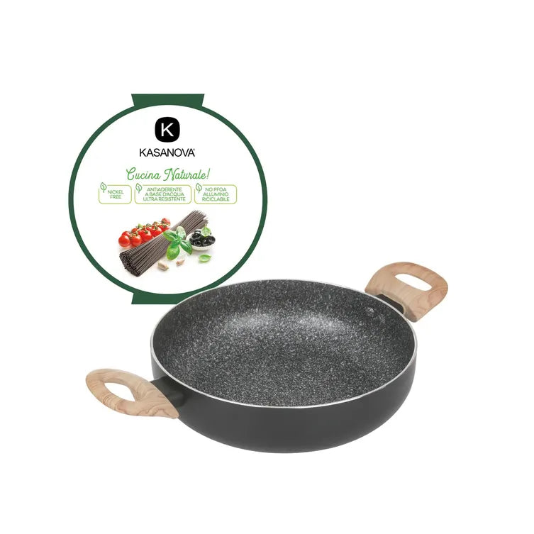 Tegame Antiaderente BLACK STONE Diametro 24 cm, Rivestimento Effetto Pietra | Kasanova