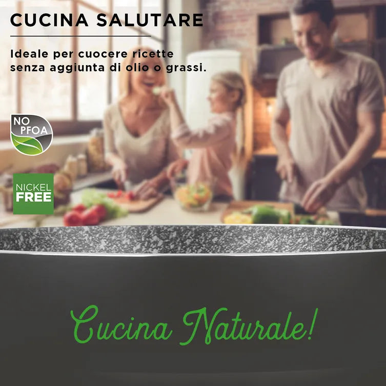 Tegame Antiaderente BLACK STONE Diametro 24 cm, Rivestimento Effetto Pietra | Kasanova