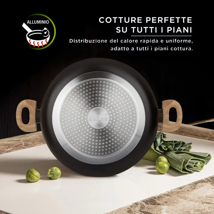 Tegame Antiaderente BLACK STONE Diametro 24 cm, Rivestimento Effetto Pietra | Kasanova