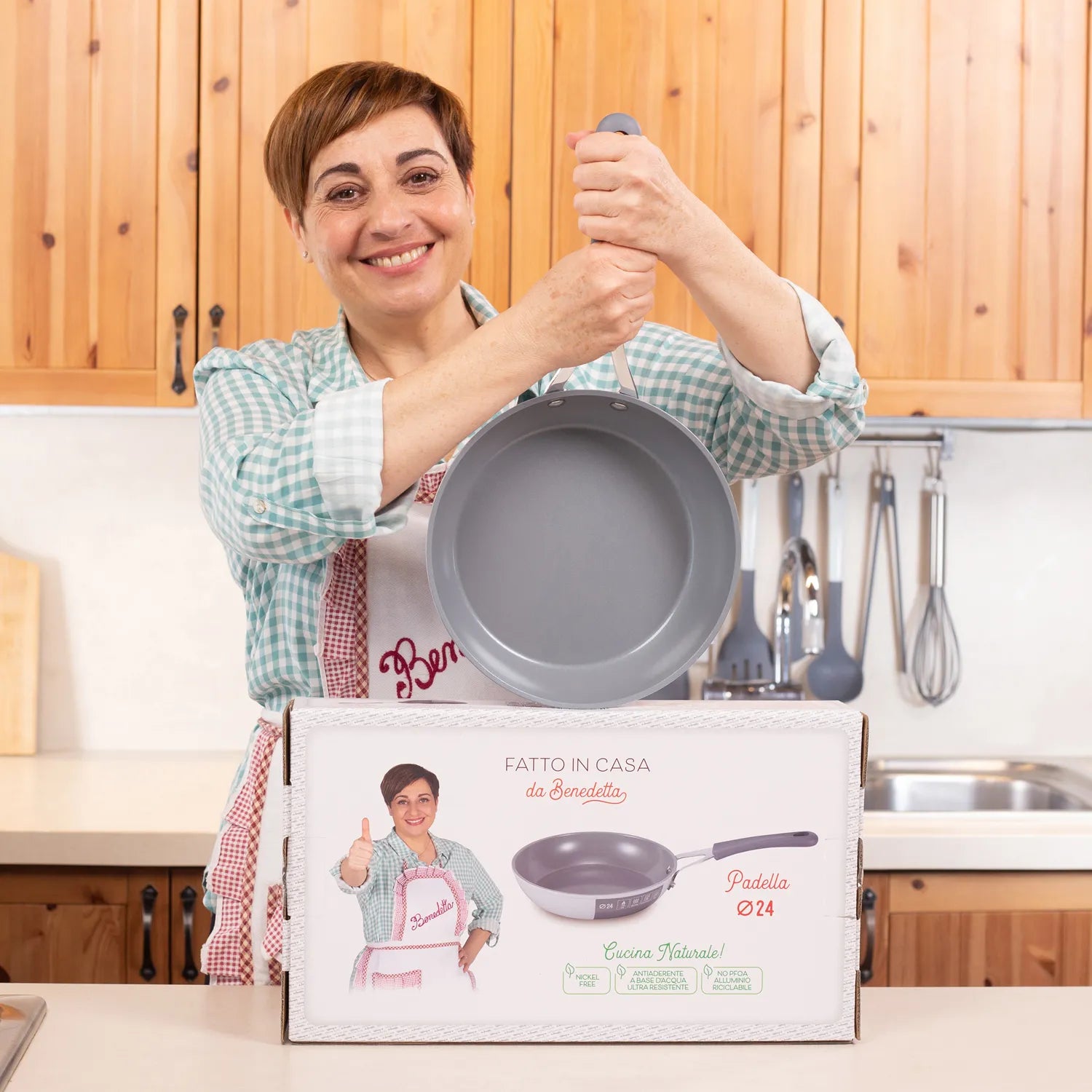 Padella Antiaderente Induzione Diametro 24 cm Senza Coperchio Linea 