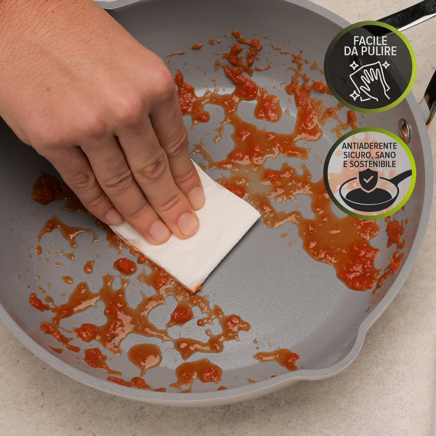 Padella Alta per Induzione Diametro 24 cm con Coperchio Linea 