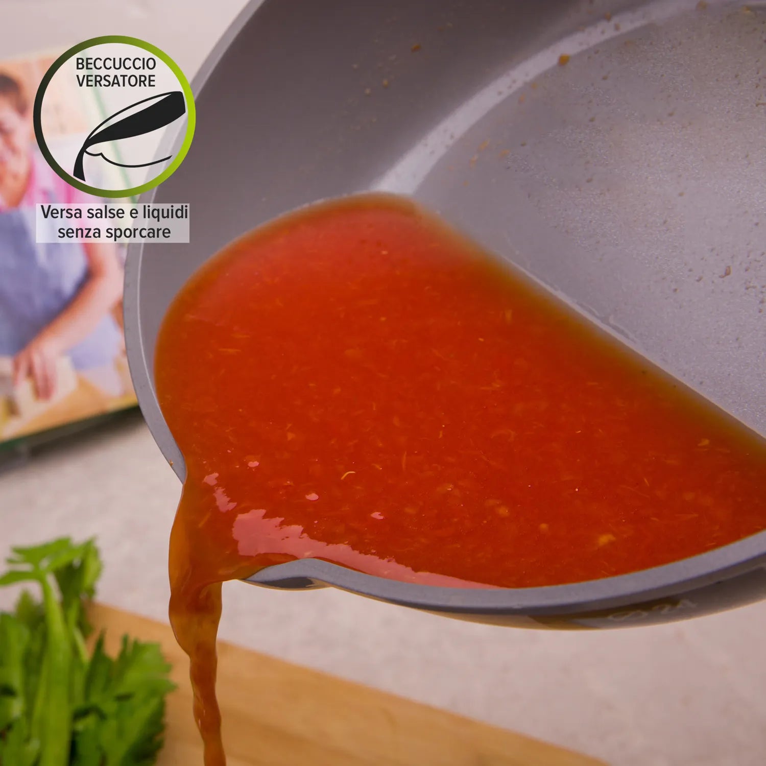 Padella Alta per Induzione Diametro 24 cm con Coperchio Linea 