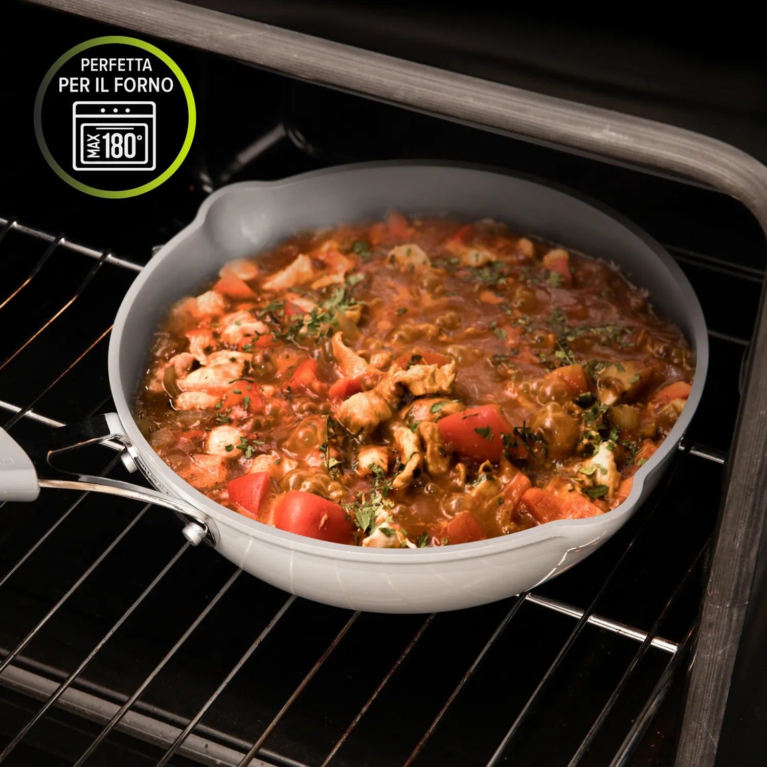 Padella Alta per Induzione Diametro 24 cm con Coperchio Linea 