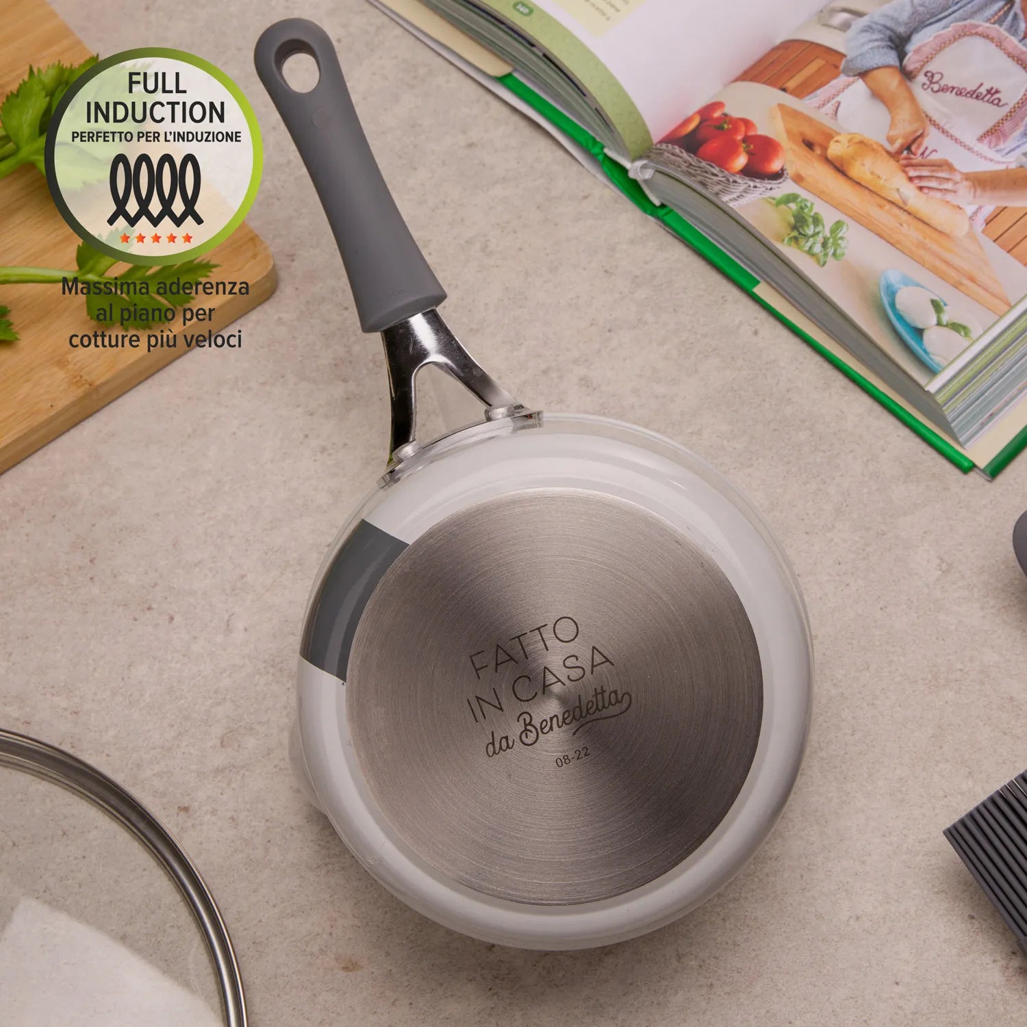 Casseruola (Pentolino) Induzione Diametro 16 cm con Coperchio Linea 