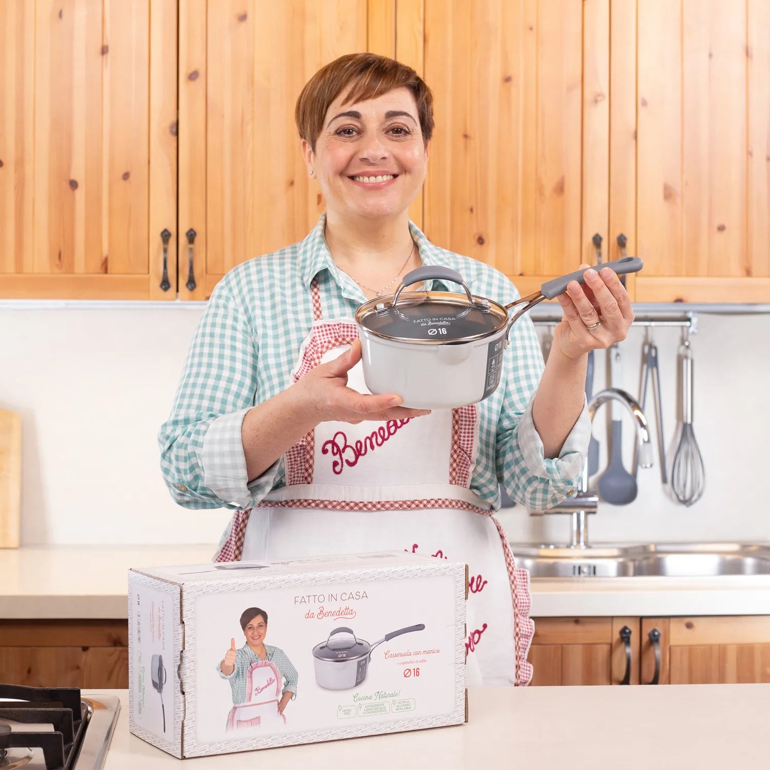 Casseruola (Pentolino) Induzione Diametro 16 cm con Coperchio Linea 