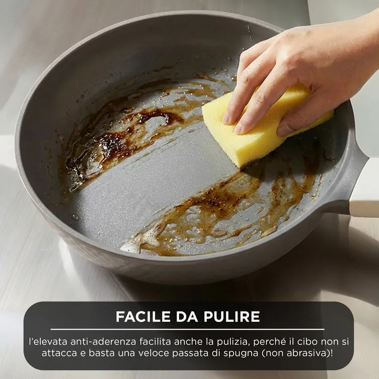 Batteria Pentole 10 Pezzi Kasanova Luna, Set Cottura Antiaderente Induzione con Coperchi in Vetro e Manici in Silicone | Kasanova