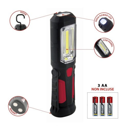 Lampada di ispezione orientabile 2-in-1 Velamp Transformer 200/30 lumen