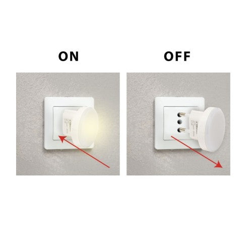 Luce notturna LED Moon Velamp 0,3W bianca a inserimento diretto IL04
