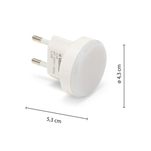 Luce notturna LED Moon Velamp 0,3W bianca a inserimento diretto IL04