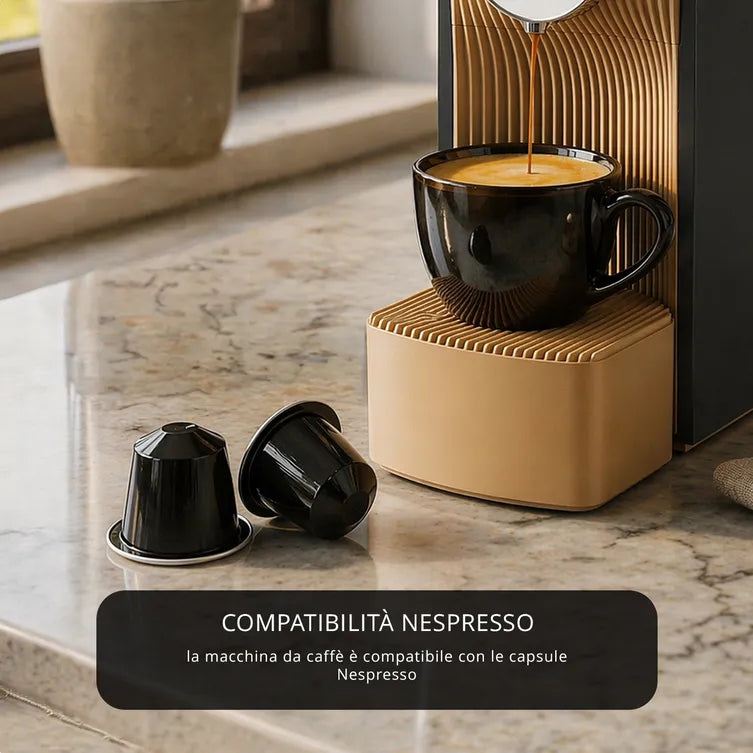 Macchina caffè espresso antracite Kasanova MCF000001NOC compatibile Nespresso 1200W