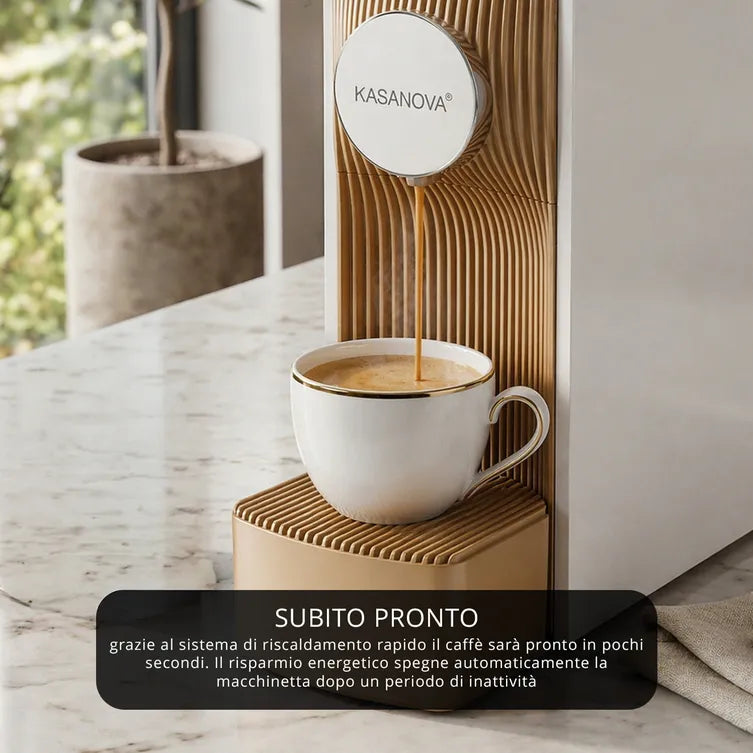Macchina Caffe Espresso Compatibile Nespresso 1200W Kasanova Bianca