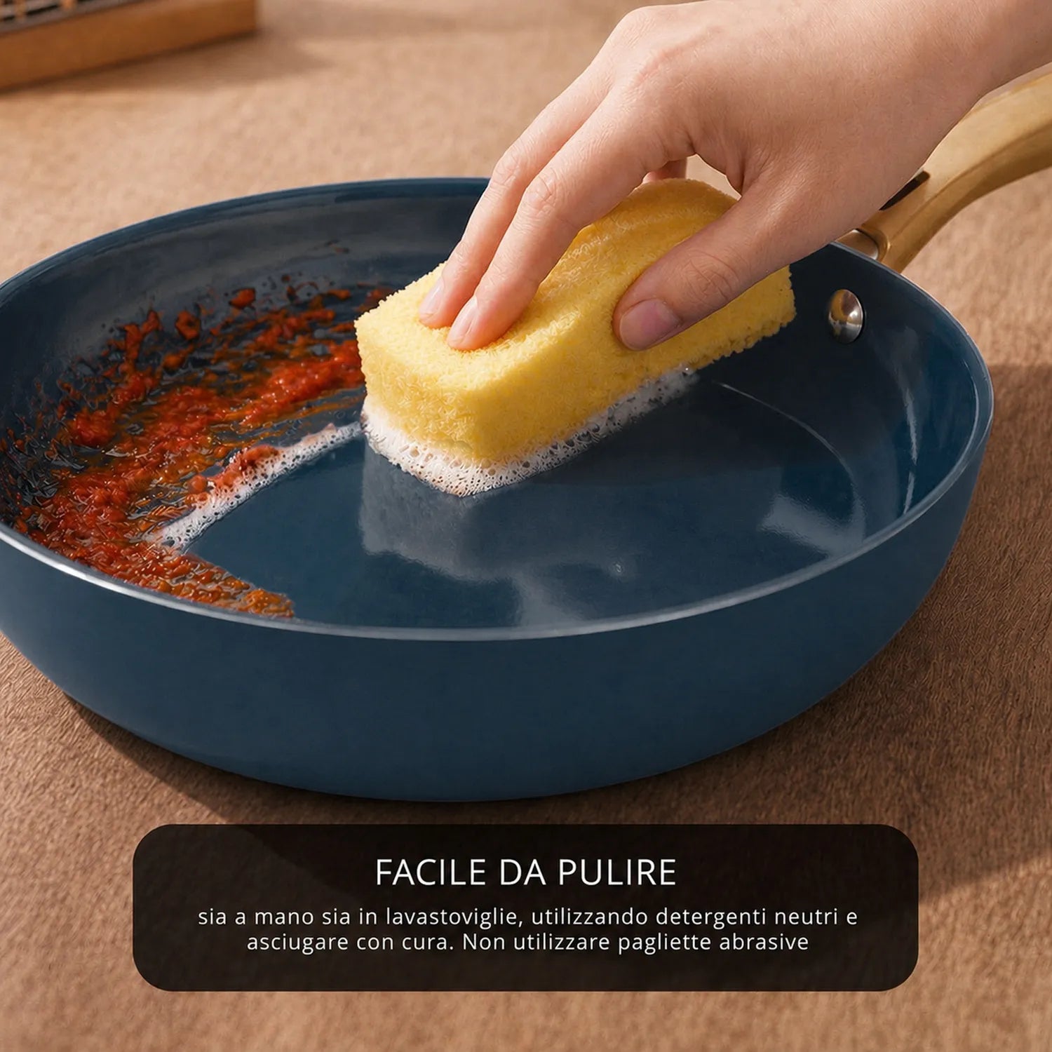 Batteria di pentole e padelle 12 pezzi antiaderente ceramica Rhapsody blu induzione Kasanova