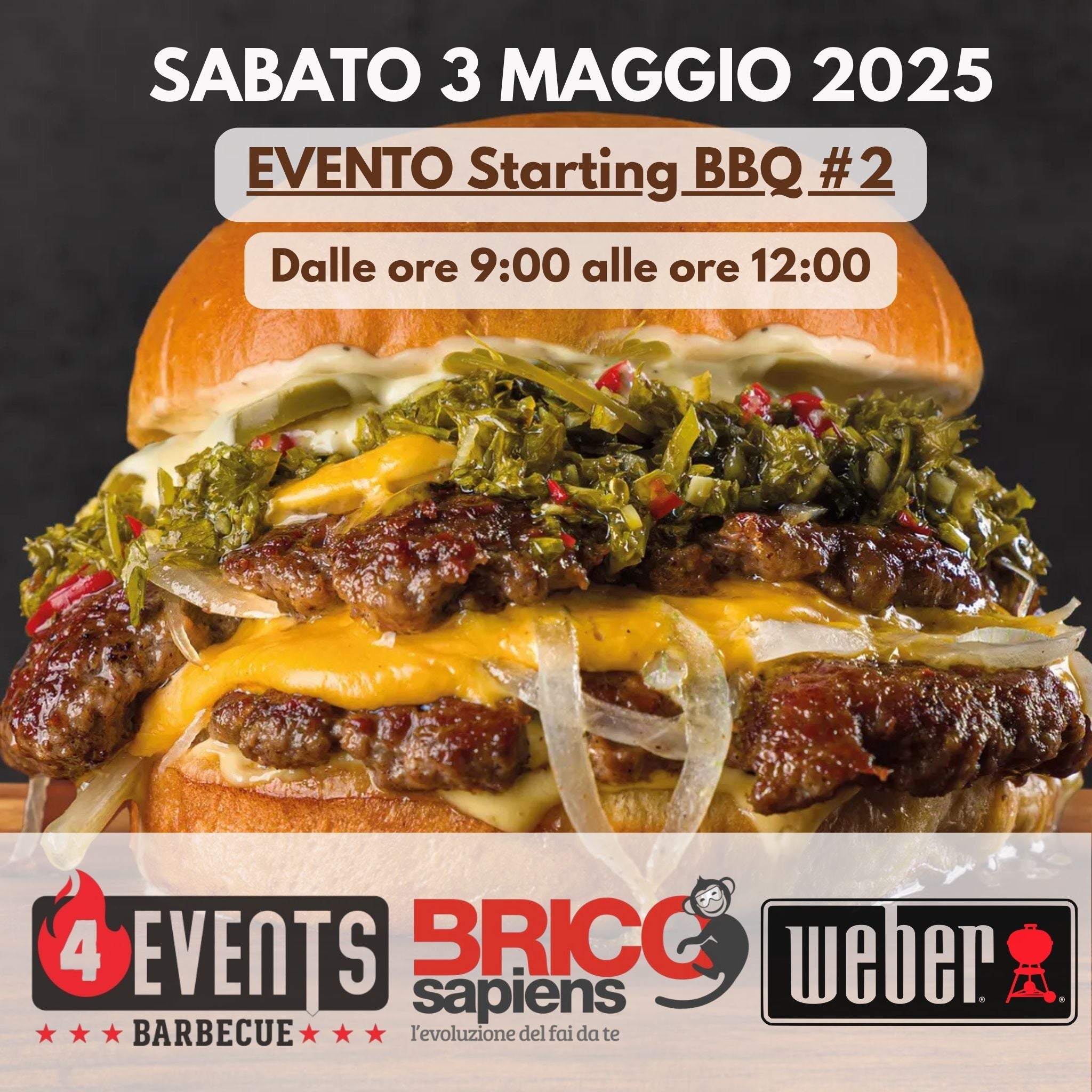Corso Certificato WEBER Starting BBQ #2 - 3 Maggio 2025 MATTINO (09:00-12:00)