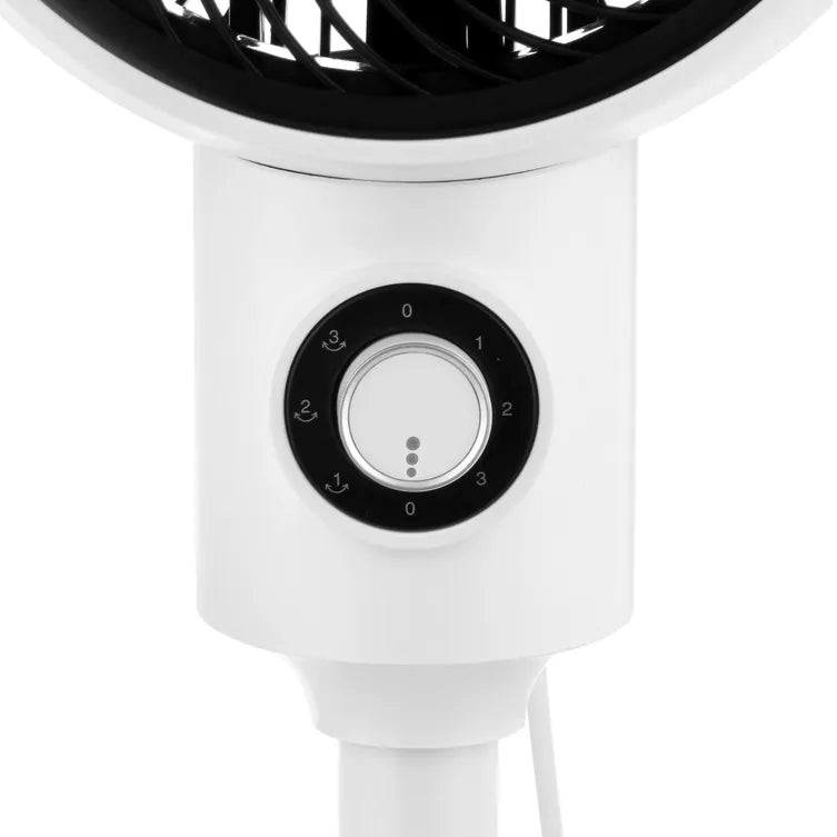 Ventilatore a piantana silenzioso Kasanova 3 velocità bianco 35W testa orientabile 180 gradi