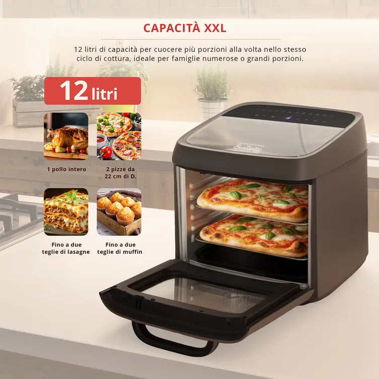 Friggitrice ad Aria XXL 12 Litri 1800 Watt con Funzione Forno Linea 