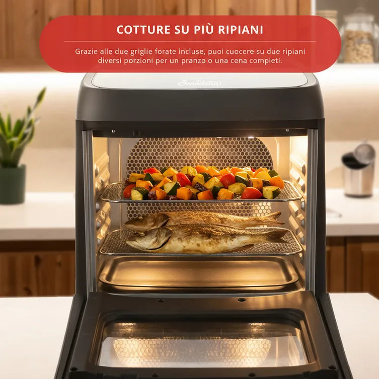 Friggitrice ad Aria XXL 12 Litri 1800 Watt con Funzione Forno Linea 