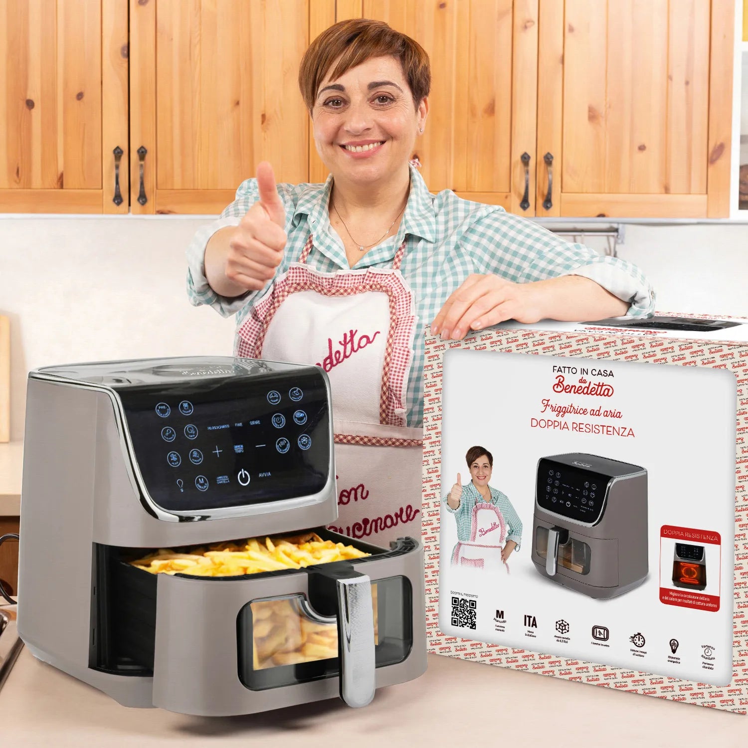 Friggitrice ad Aria Doppia Resistenza 6,5 Litri 1700 Watt (Max) Linea 