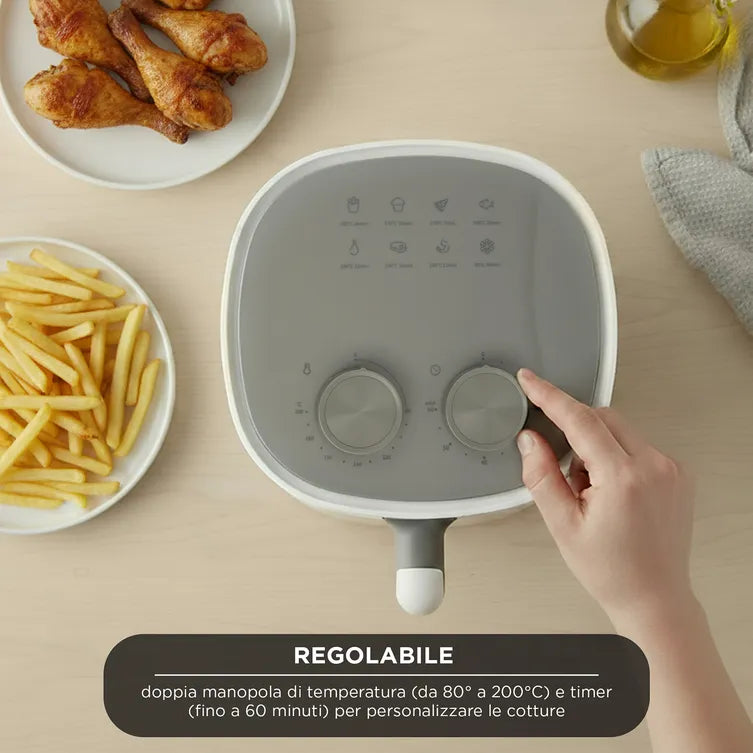 Friggitrice ad Aria Calda Digitale da 4,5 Litri W14 (Air Fryer) Funzione Timer e Temperatura Regolabile | Kasanova