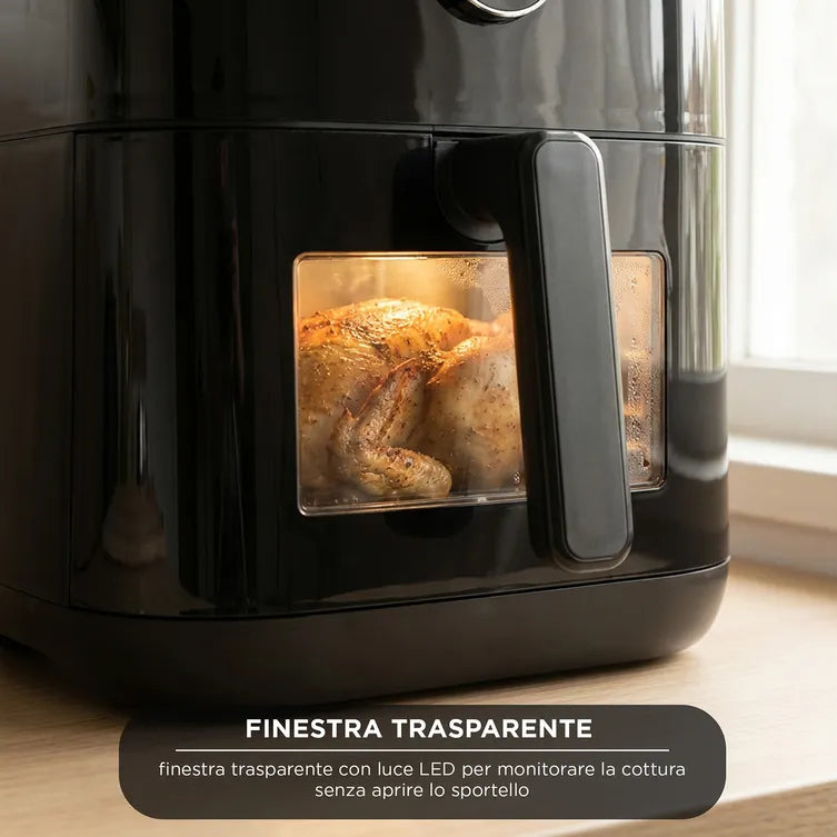 Friggitrice ad Aria Kasanova 6 Litri 1450W, Forno Digitale con 14 Programmi e Finestra a LED | Kasanova