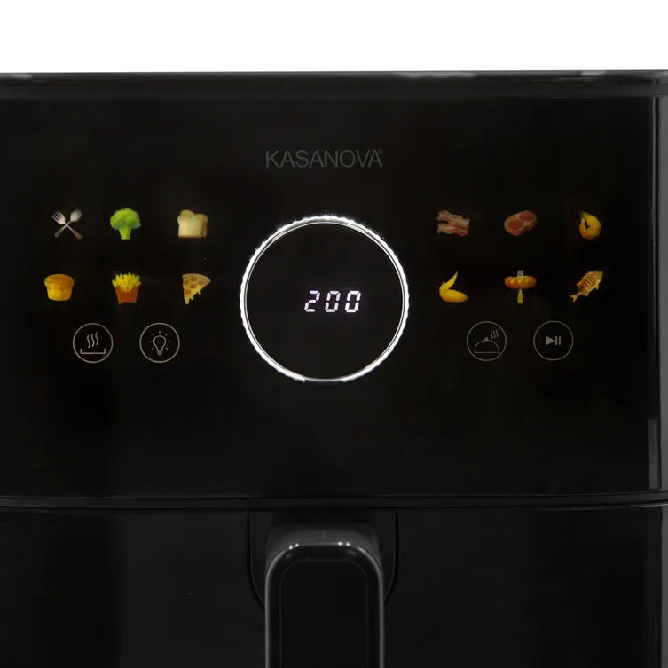 Friggitrice ad Aria Kasanova 6 Litri 1450W, Forno Digitale con 14 Programmi e Finestra a LED | Kasanova