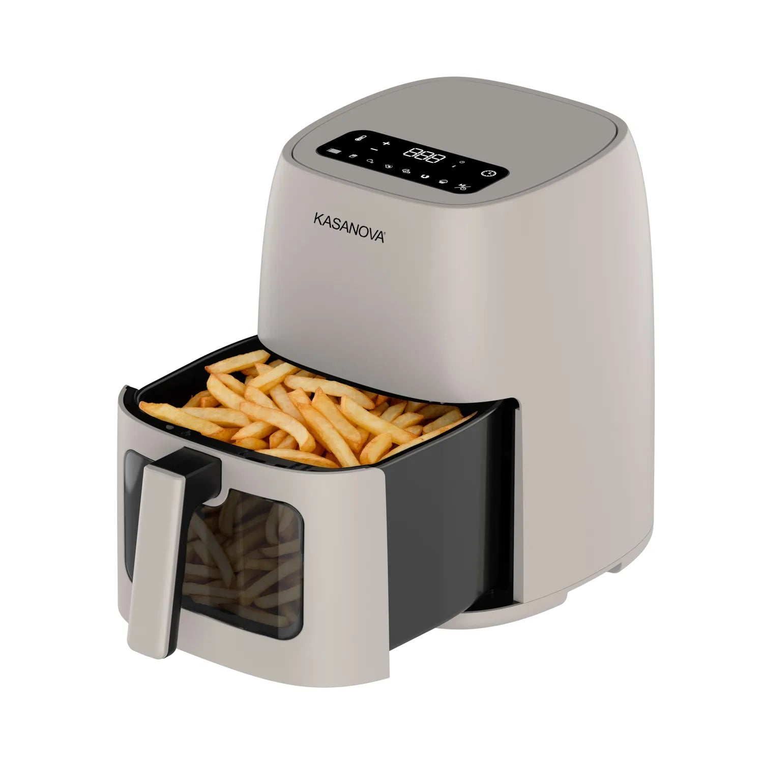 Friggitrice ad aria digitale 4L 1500W grigia con finestra e luce LED Kasanova