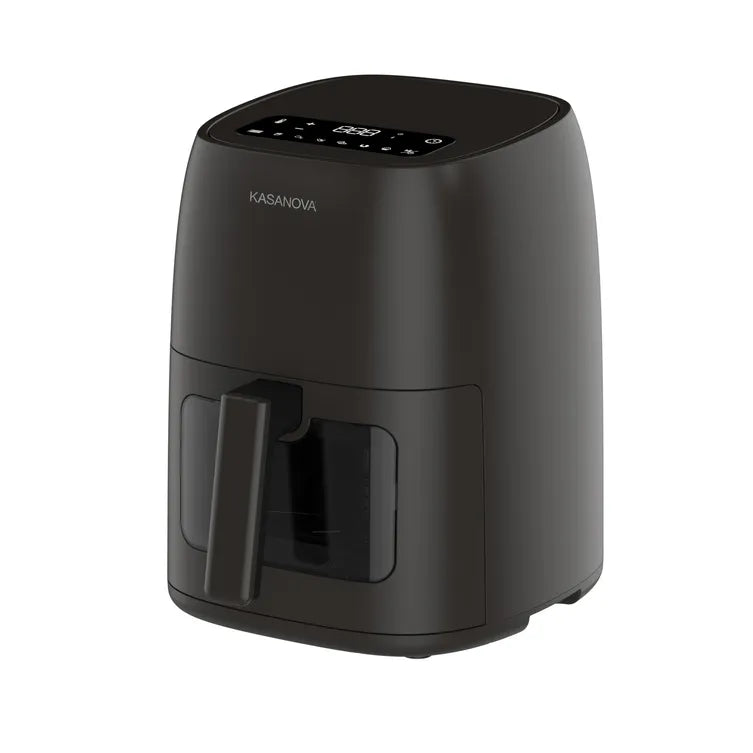 Friggitrice ad aria digitale 4L 1500W nera con finestra e luce LED Kasanova