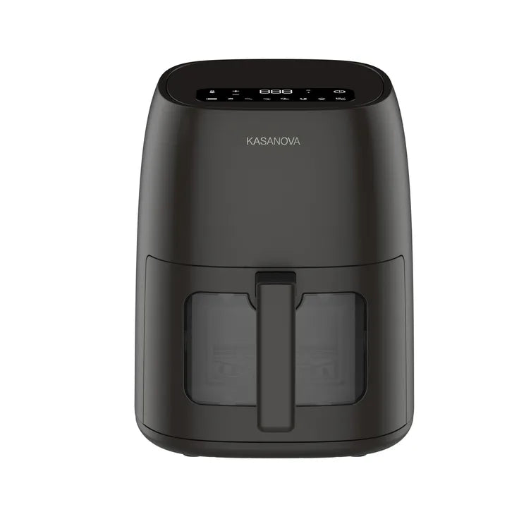 Friggitrice ad aria digitale 4L 1500W nera con finestra e luce LED Kasanova