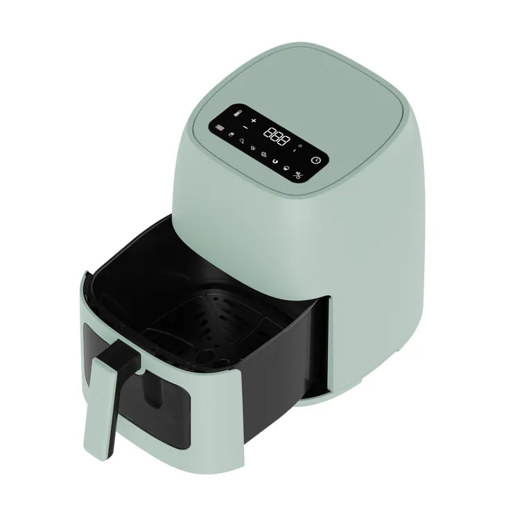 Friggitrice ad aria digitale 4L 1500W verde salvia con finestra e luce LED Kasanova