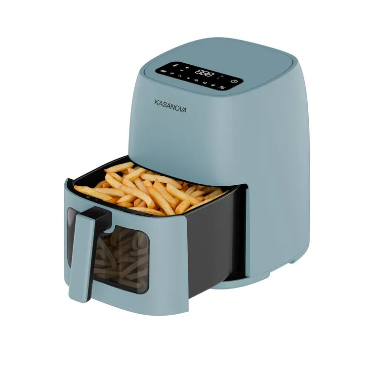 Friggitrice ad aria digitale 4L 1500W ottanio con finestra e luce LED Kasanova