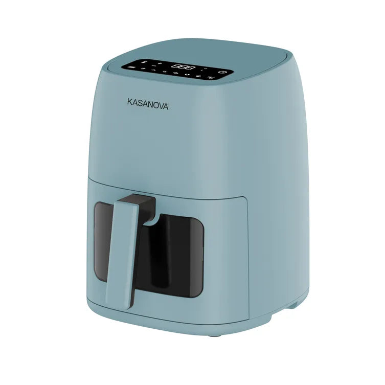 Friggitrice ad aria digitale 4L 1500W ottanio con finestra e luce LED Kasanova