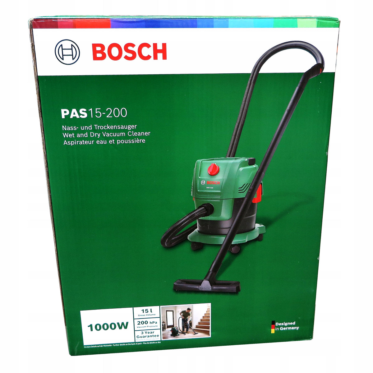 Aspiratore Universale a Secco e Liquidi 1000 W 15 L con Funzione Soffiante Bosch PAS15-200