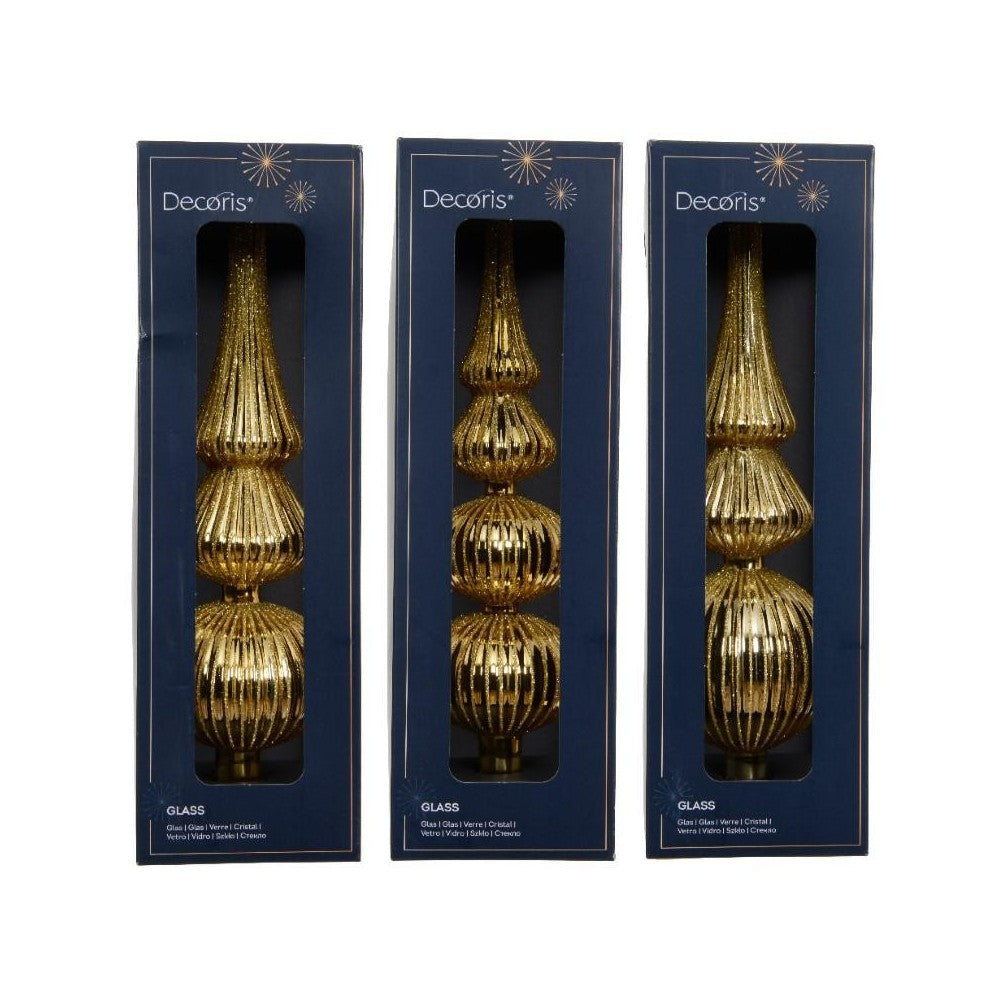 Puntale per Albero di Natale 31cm H in Vetro Colore Light Gold (Oro Chiaro) | Kaemingk