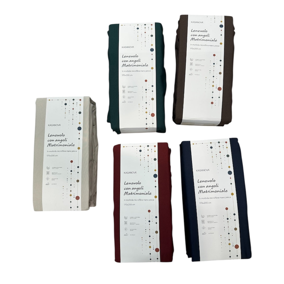 LENZUOLO ANGOLI 2 PIAZZE MICROLenzuolo con Angoli Matrimoniale (2 Piazze) in Microfibra Mano Pesca, Asciugatura Rapida | Kasanova