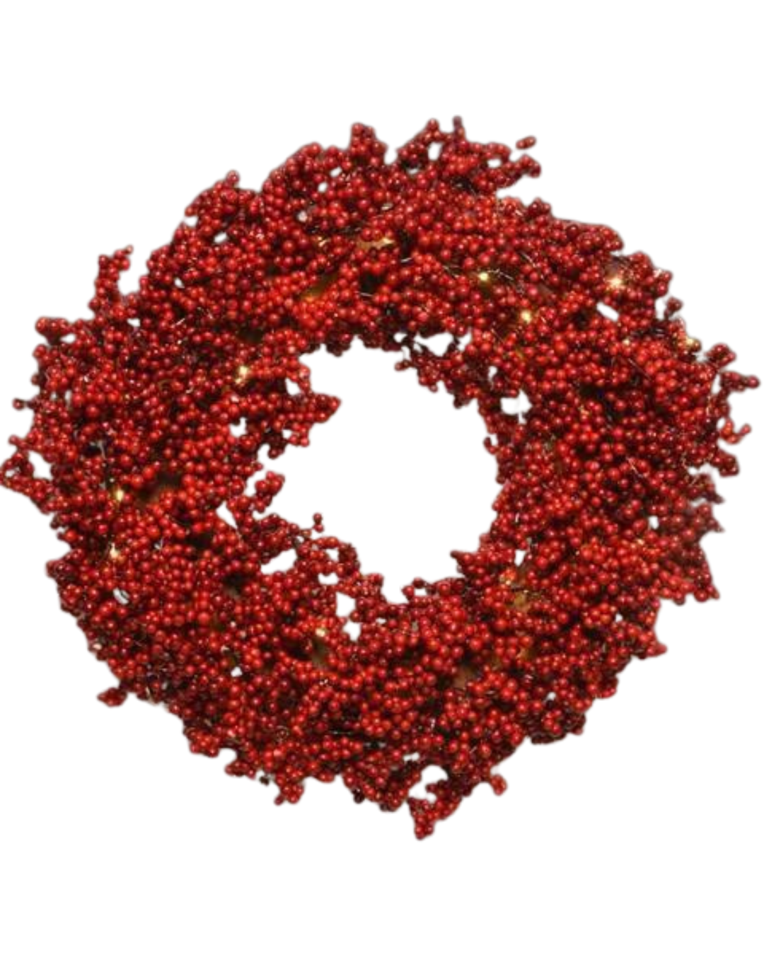 Ghirlanda bacche rosse con led 60cm diametro Kaemingk