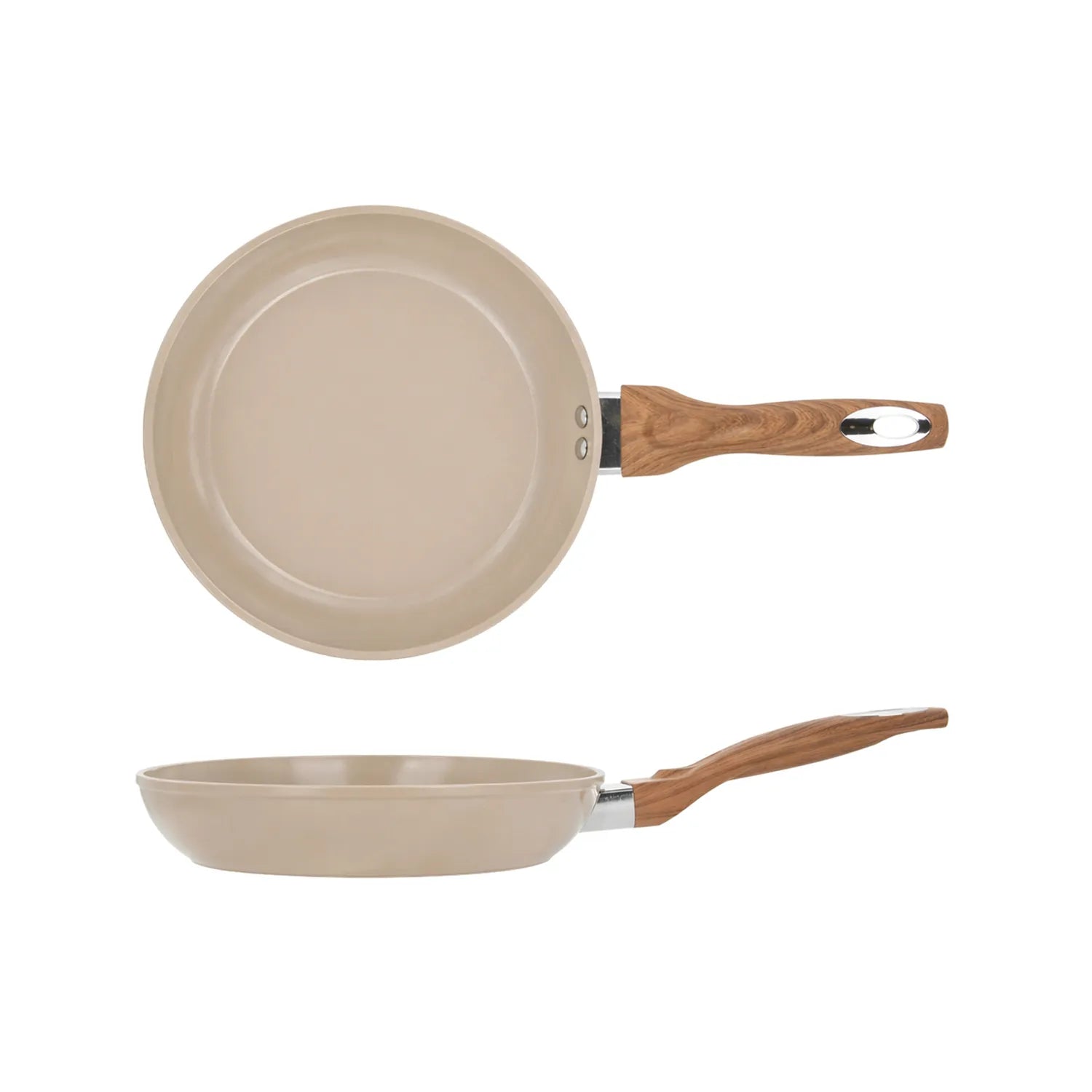Padella 24 cm antiaderente in ceramica taupe linea new ceramic Kasanova