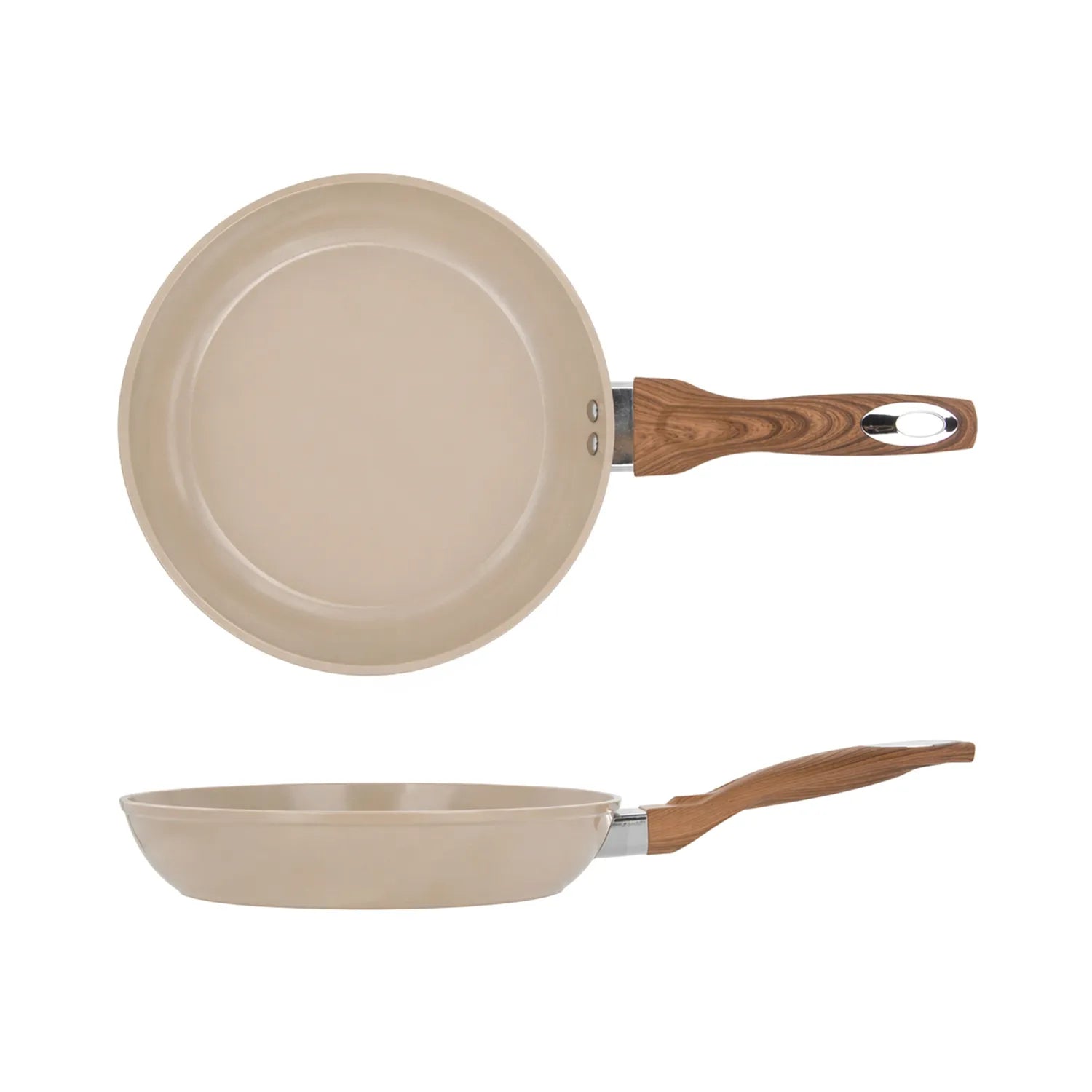 Padella 26 cm antiaderente in ceramica taupe linea new ceramic Kasanova